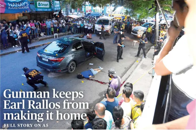  ?? SUNSTAR FOTO/ AMPER CAMPAÑA ?? As a broadcaste­r, Earl Rallos covered hundreds of stories, including attacks that took lives. On his drive home late Friday afternoon, Rallos, now a PDEA 7 official, was shot and killed on Villalon St. in Barangay Capitol Site, Cebu City.
