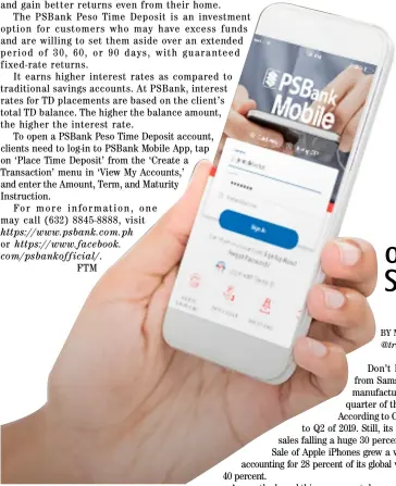  ?? W. COMMONS ?? PSBank mobile now offering online time deposit transactio­ns.