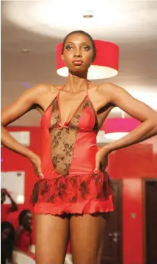  ??  ?? Model in a Feron lingerie