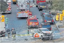  ?? AP ?? Desastre. El sitio donde el terrorista se lanzó sobre los ciclistas.