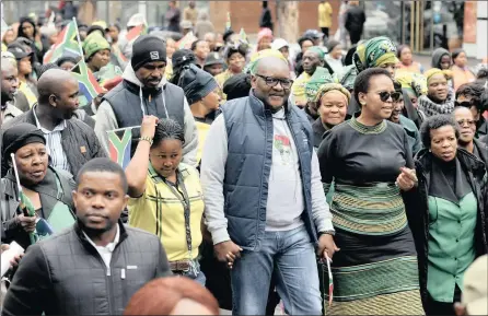  ?? PICTURE: OUPA MOKOENA/AFRICAN NEWS AGENCY (ANA) ?? LEADING BY EXAMPLE: Gauteng Premier David Makhura took part in the Women’s Day march from Lillian Ngoyi Square to the Union Buildings in Tshwane yesterday.