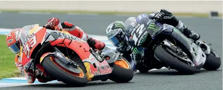  ?? (Epa) ?? Al comando Marc Marquez in testa seguito da Maverick Viñales. In questa stagione Marquez non ha avuto avversari