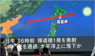  ?? KEYSTONE ?? La traiettori­a del missile di Pyongyang (sopra) e la risposta di Seul (sotto)