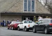  ??  ?? Drivers park at St. Mark’s Lutheran Church in Birdsboro for an Easter Sunday service during the coronaviru­s pandemic.