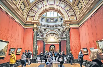  ??  ?? Up close: visitors at the National Gallery in London. Nicholas Serota, chair of Arts Council England (below left) says there will be no return to normal