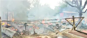  ??  ?? KEADAAN deretan rumah setinggan selepas terbakar di Jalan Kokol, Menggatal pada Rabu.