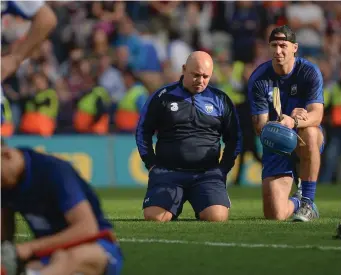  ??  ?? Waterford manager Derek McGrath, left, and selector Dan Shanahan dejected. Pic: Piaras Ó Mídheach/Sportsfile