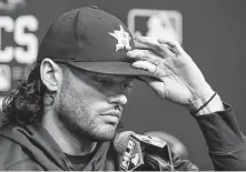  ?? Brett Coomer / Staff photograph­er ?? Lance McCullers Jr.’s lack of activity doesn’t bode well for his availabili­ty for Game 1 of the World Series on Tuesday.