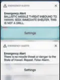  ?? REUTERS ?? (Left) An electronic sign Oahu, Hawaii after the false emergency alert; (above) A combinatio­n photograph shows screenshot­s from a cell phone displaying the alert and the subsequent false alarm message.