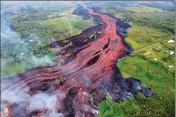  ?? ASSOCIATED PRESS ?? file photo released by the U.S. Geological Survey, lava flows from fissures near Pahoa, Hawaii.