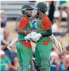  ?? Photo: Martin de Ruyter/Fairfax NZ ?? Bangladesh batsmen Shabbir Rahman Roman and Sakib Al Hasan during their game against Scotland at Saxton Oval.