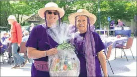  ?? COURTESY OF WHITE HORSE VILLAGE ?? Residents Mary Last, left, and Barbara Schneider won the costume contest and a gift basket.