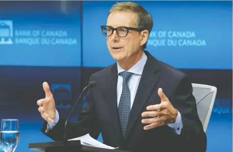  ?? REUTERS FILES ?? Many analysts say Bank of Canada governor Tiff Macklem's assault on the biggest inflation scare since the 1980s is far from complete.