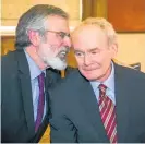  ??  ?? Gerry Adams (left) and Martin McGuinness met in Derry in 1972 and remained close friends.