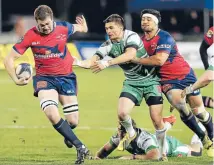  ?? PHOTO: DEREK FLYNN/FAIRFAX NZ
Tasman v Canterbury Latest 2015 NPC results Tasman:
Canterbury: Previous NPC meetings 2014: ?? No 8 Liam Squire, with the ball against Manawatu, returns to the Makos’ starting lineup against Canterbury on Saturday.