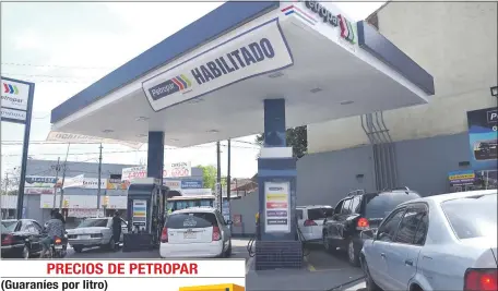  ??  ?? Colas de automóvile­s se observó ayer en las estaciones de Petropar, cuyos operadores reclaman análisis de costos.