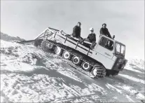  ?? PHOTO: THE MOUNT COOK GROUP ?? The Thickel snow groomer is shown in action on the slopes of Coronet Peak skifield in this undated photo.