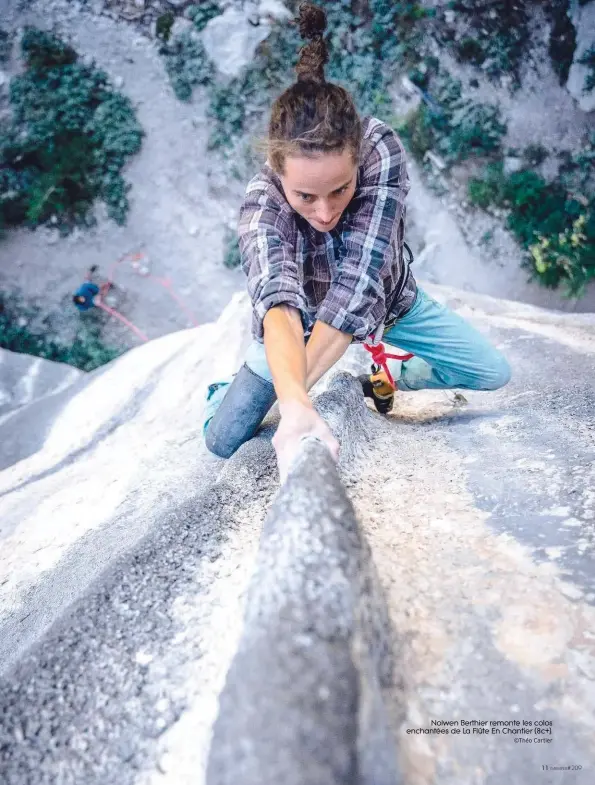  ?? ©Théo Cartier ?? Nolwen Berthier remonte les colos enchantées de La Flûte En Chantier (8c+).