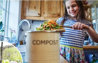  ?? ?? Composting kitchen waste is an effective method to lower your carbon footprint
All pics: Getty Images