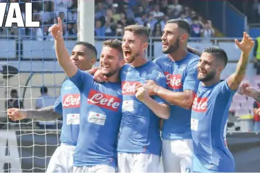  ??  ?? Dries Mertens, second left, and Napoli have shone so far this season.