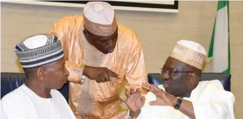  ?? Photo: NAN ?? From left: Accountant-General of the Federation, Idris Ahmed; Chairman of the Commission­ers of Finance Forum, Mahmoud Yunusa; and Permanent Secretary, Federal Ministry of Finance, Mahmoud Isa-Dutse, during the Federal Accounts Allocation Committee’s meeting in Abuja yesterday