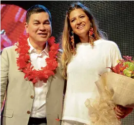  ??  ?? BEN Chan of Bench and Monica Urquijo, maker of Isla Paloma scent