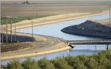  ??  ?? In this Oct. 2, 2009, file photo, in California’s Westland Water District of the Central Valley, canals carry water to southern California. AP PHOTO/RUSSEL A. DANIELS