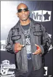  ?? (AP) ?? In this Sept. 23, 2009, file photo, DMX arrives at the 2009 VH1 Hip Hop Honors at the Brooklyn Academy of Music, in New York. DMX’s longtime New York-based lawyer, Murray Richman, said the rapper was on life support, April 3, at White Plains Hospital. ‘He had a heart attack. He’s quite ill,’ Richman said.