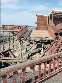  ?? Picture: MARK ANDREWS ?? HARD HIT: The East London Aquarium sustained major infrastruc­tural damage up to R1-million after it was pounded by massive waves last Thursday