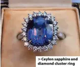  ?? ?? Ceylon sapphire and diamond cluster ring
