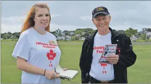  ?? JULIE COLLINS/CAPE BRETON POST ?? Rose MacDonald, left, and Eugene Ramsey, members of the Johnny Miles Festival Society, invite everyone to visit Sydney Mines and take part in the 13th annual Johnny Miles Festival which continues until Sunday.