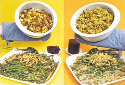  ?? KARON LIU TORONTO STAR ?? Karon Liu prepared store-bought and from-scratch versions of three classic Thanksgivi­ng sides, and put them to the test.