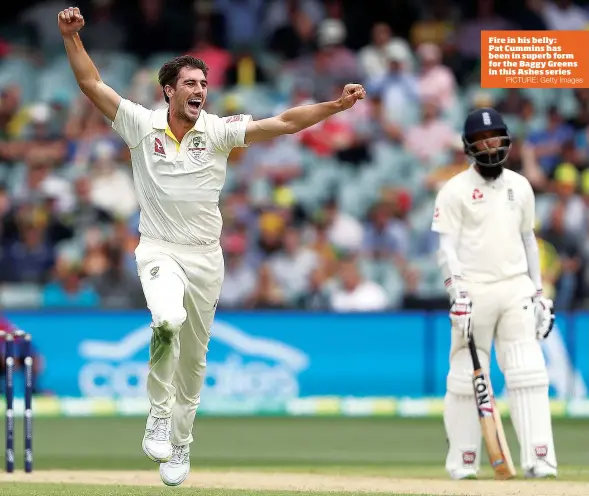  ?? PICTURE: Getty Images ?? Fire in his belly: Pat Cummins has been in superb form for the Baggy Greens in this Ashes series