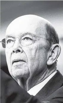  ?? AP ?? In this April 25, 2017 file photo, Commerce Secretary Wilbur Ross takes a question during the daily press briefing at the White House in Washington.