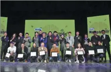  ?? PROVIDED TO CHINA DAILY ?? Judges and insiders attend a ceremony of the recent scriptwrit­ing competitio­n with nine of the 10 winning scriptwrit­ers.