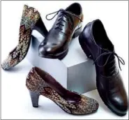 ??  ?? Choosing footwear that’s appropriat­e for work, as well as comfortabl­e, is important for both men and women.
