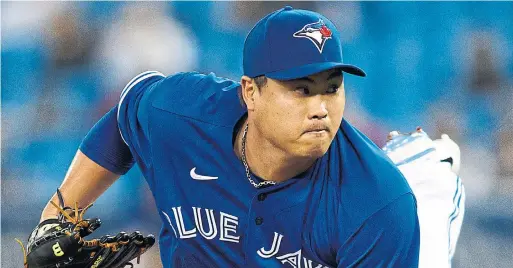  ?? COLE BURSTON GETTY IMAGES ?? If Hyun-Jin Ryu is healthy, you can expect him to straighten things out, Mike Wilner writes. The Blue Jays, however, might not be able to wait for that to happen.
