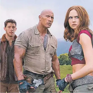  ?? SONY ?? Nick. Com Dwayne Johnson e Karen Gillan: bem-vindos à selva com aventura, e humor