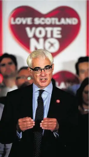  ??  ?? SCEPTICAL: Alistair Darling, who led Better Together in the 2014 referendum