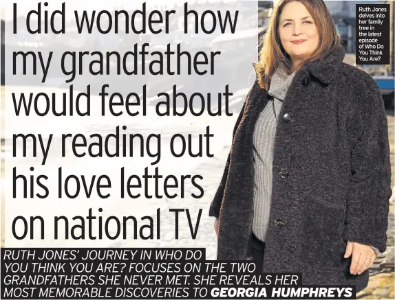  ??  ?? Ruth Jones delves into her family tree in the latest episode of Who Do You Think You Are?