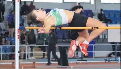  ?? ?? Carraig AC’s Katie Walsh, in action in the high jump at the national indoor league round 2.
