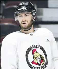  ?? JEAN LEVAC/FILES ?? Ben Harpur, who has spent most of the season in Belleville, has signed a two-year extension with the Senators.