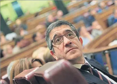  ?? EMILIA GUTIÉRREZ ?? Patxi López en una imagen tomada en el Congreso de los Diputados al inicio de la legislatur­a