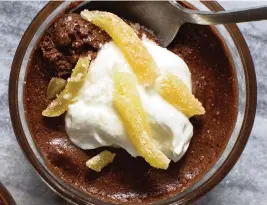  ?? ANDREW SCRIVANI NYT ?? This dark chocolate mousse has a hint of orange liqueur and a splash of espresso.