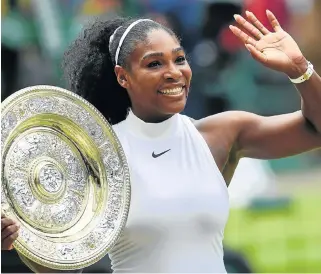  ??  ?? Winning look: Serena Williams beat Angelique Kerber in 2016 for her seventh Wimbledon title.