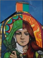  ?? ?? St Brigid as depicted in a mural by artist Friz