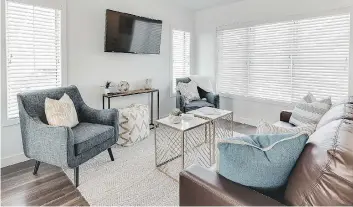  ??  ?? Offering a fresh, contempora­ry look, the Birchmont Townhomes feature premium finishes at affordable prices. Each townhome includes high-quality laminate and luxury vinyl tile floors.