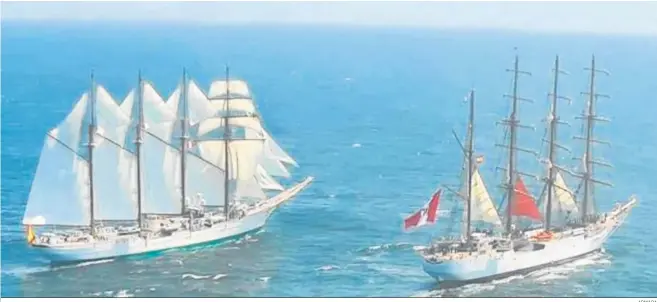  ?? ARMADA ?? Los buques escuela ‘Juan Sebastián de Elcano’ y ‘Unión’ en Perú.