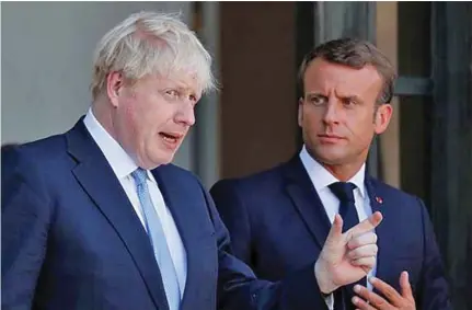  ??  ?? BREXIT: After declining to meet with the prime minister in person, Macron further insisted during a phone call on Sunday that the talks would only be advanced through Michel Barnier, the EU’s chief negotiator.