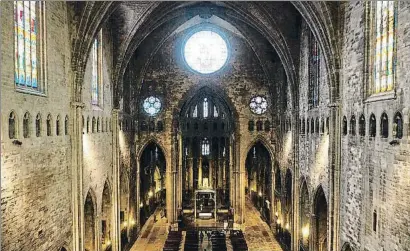  ?? PERE DURAN / NORD MEDIA ?? La nau única d’estil gòtic de la catedral de Girona és la més ampla del món